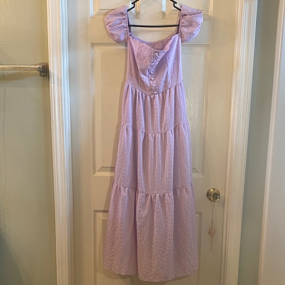 Lavender Puff Sleeve Maxi Dress - Picture 3 of 11